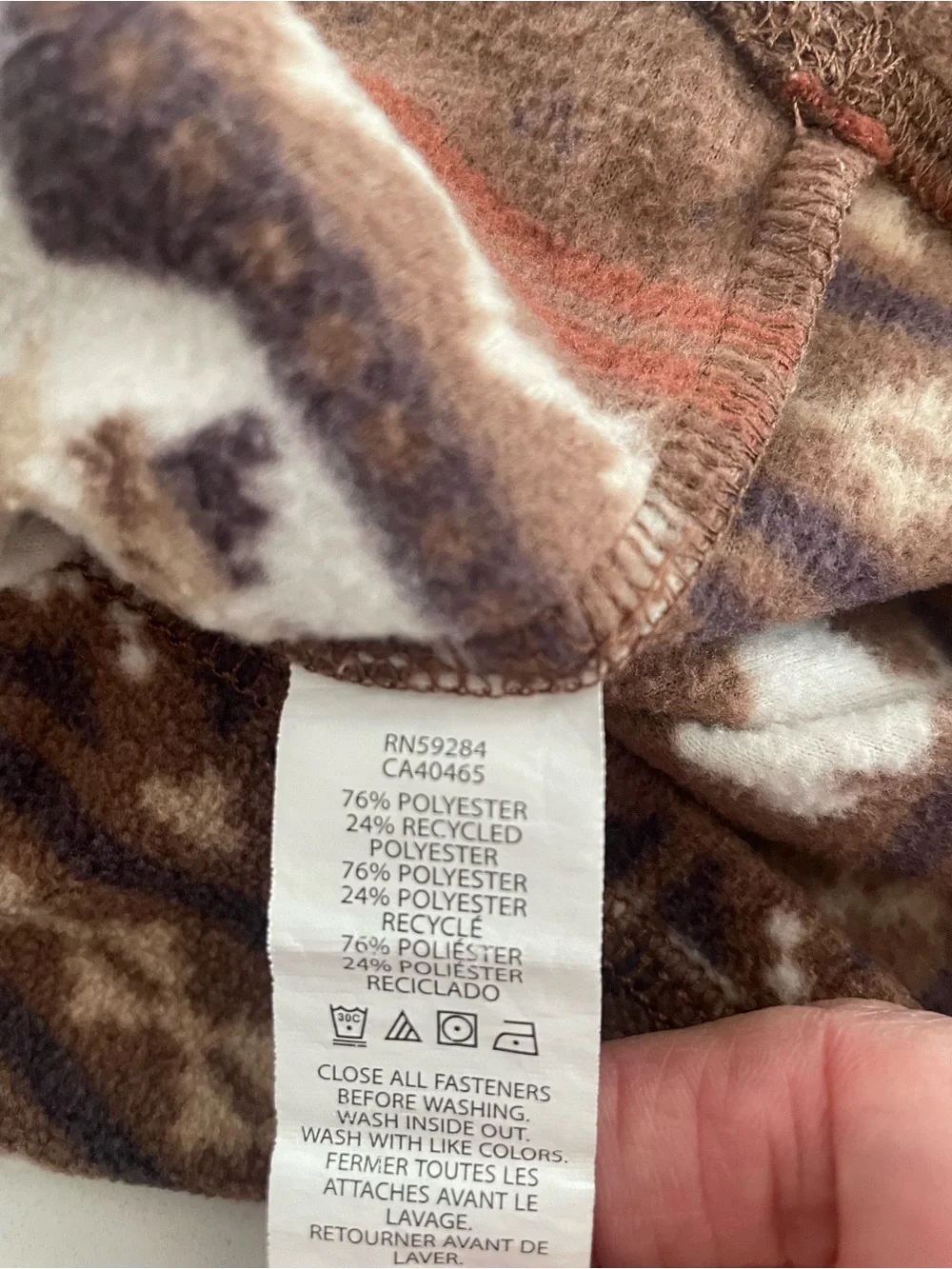 The Children's Place Brown & White Bear Pattern Fleece Half-Zip Jacket